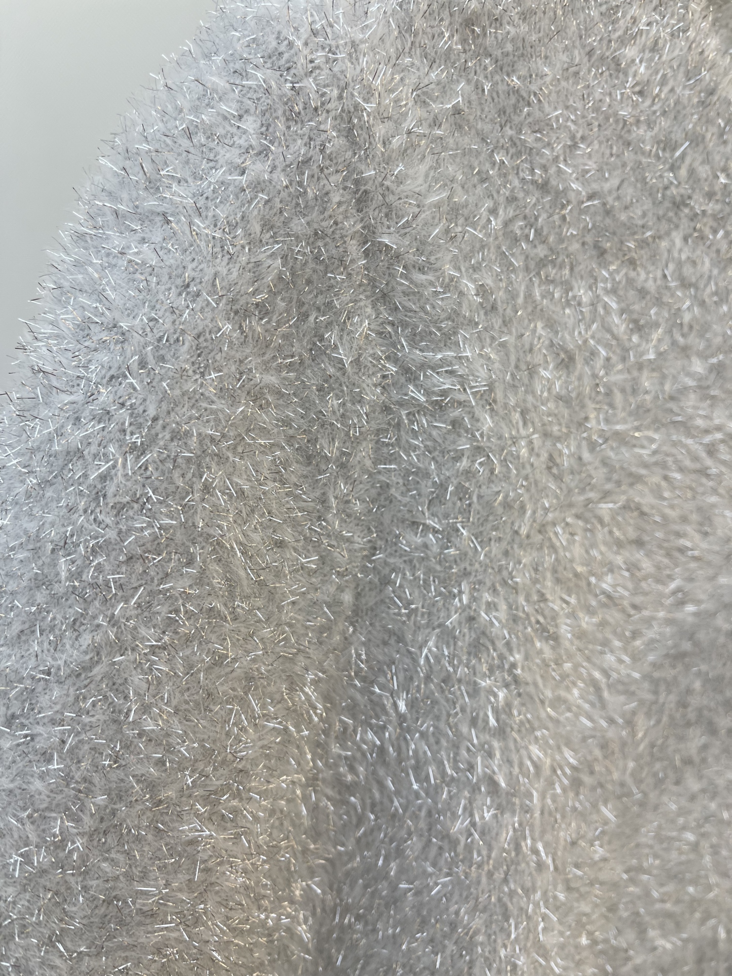 Grey Fluffy Knit Top