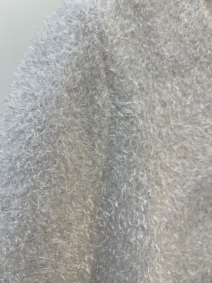 Grey Fluffy Knit Top