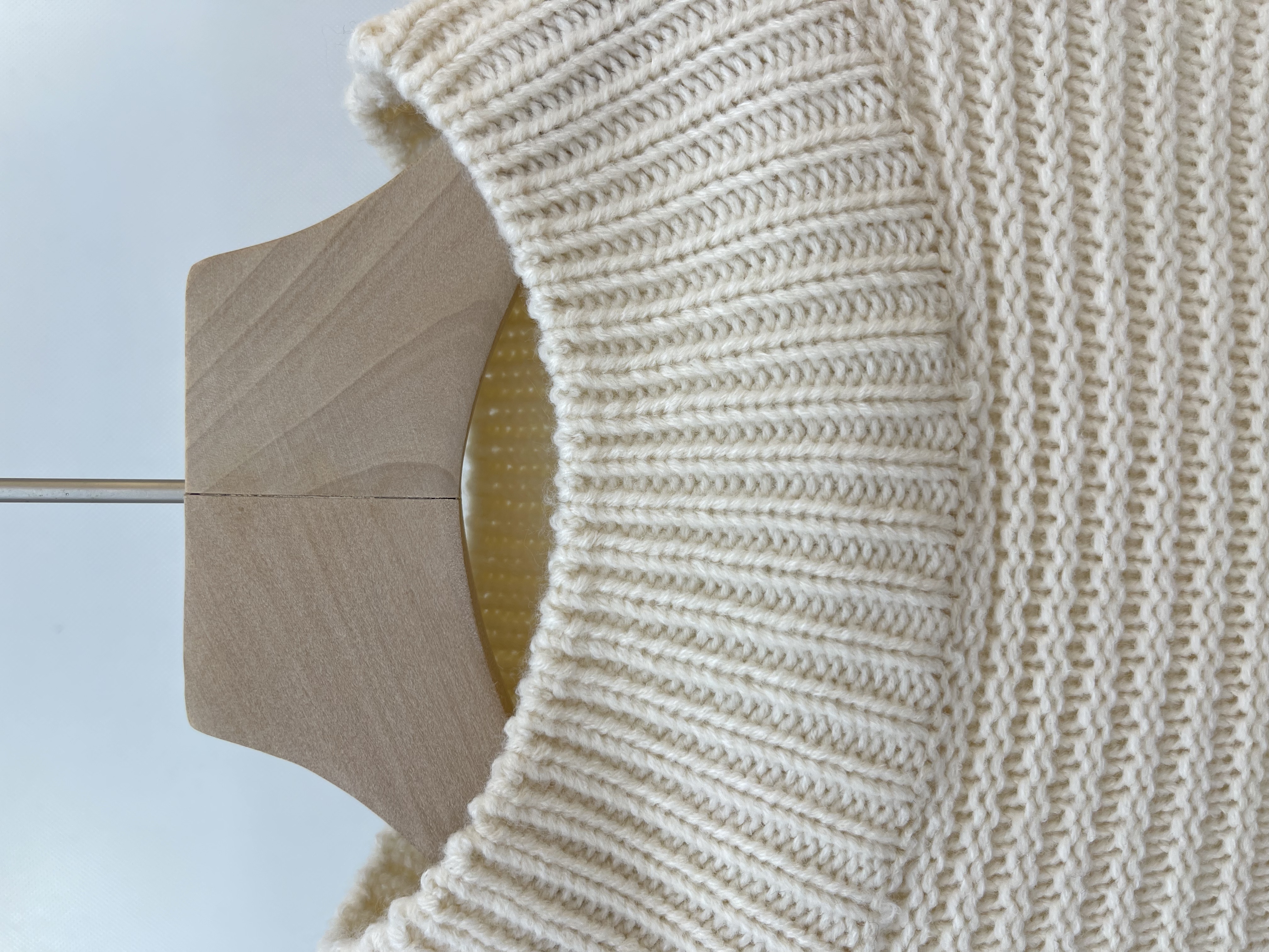 High - neck Cropped Sweater with Decorative Bobble - work Sleeves