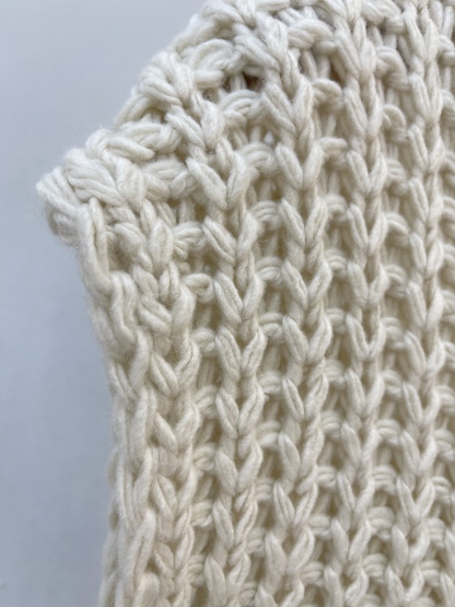 Hand - crocheted Vest - style Cardigan with Decorative Gold Fasteners