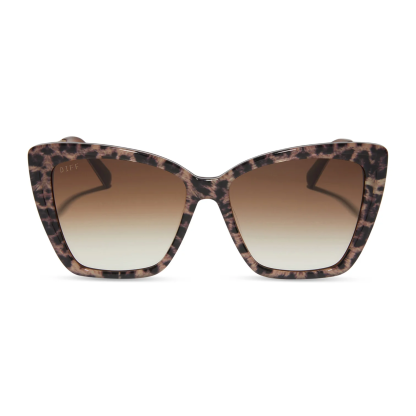 BECKY II - CREAM TORTOISE + PINK MIRROR SUNGLASSES
