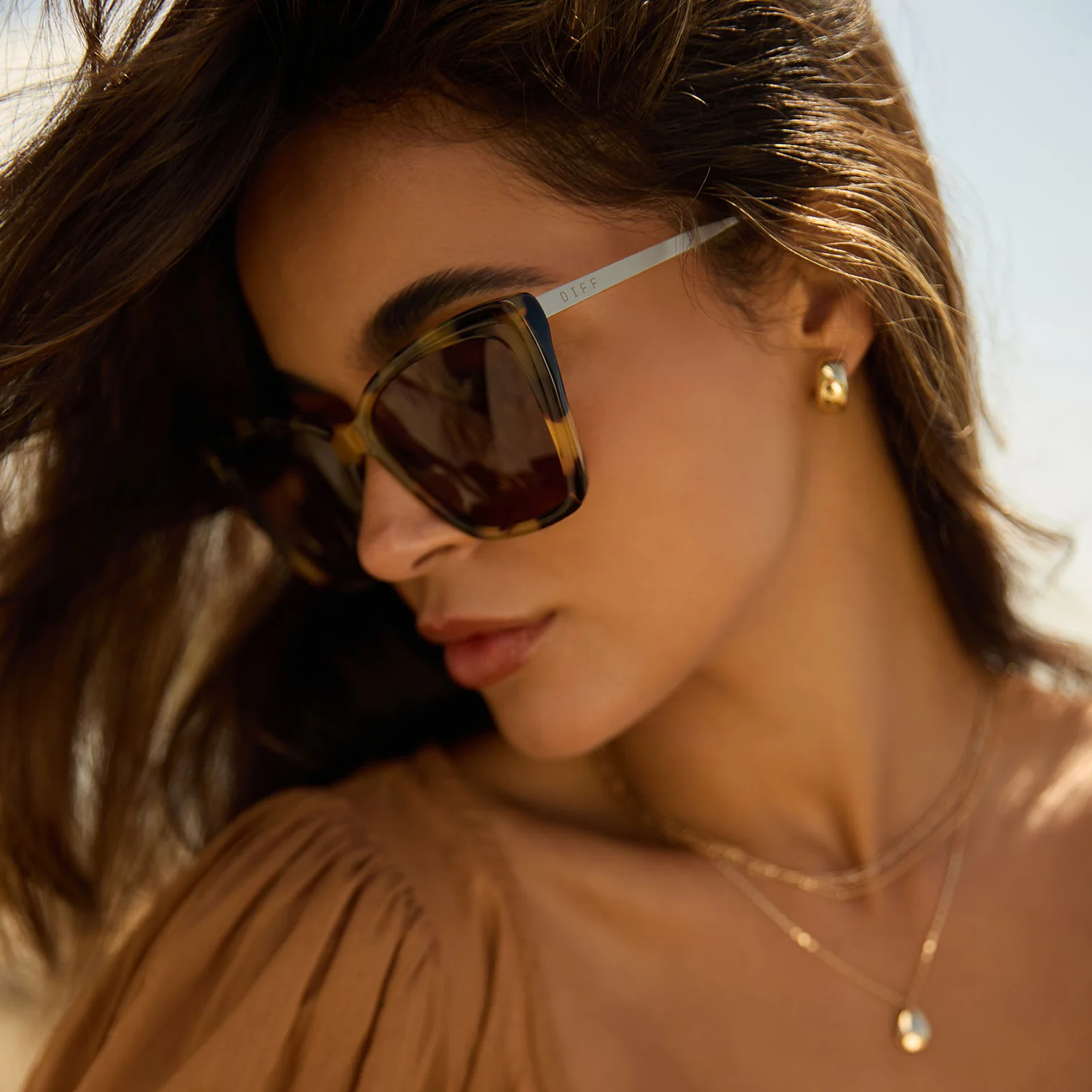 BECKY II - CREAM TORTOISE + PINK MIRROR SUNGLASSES