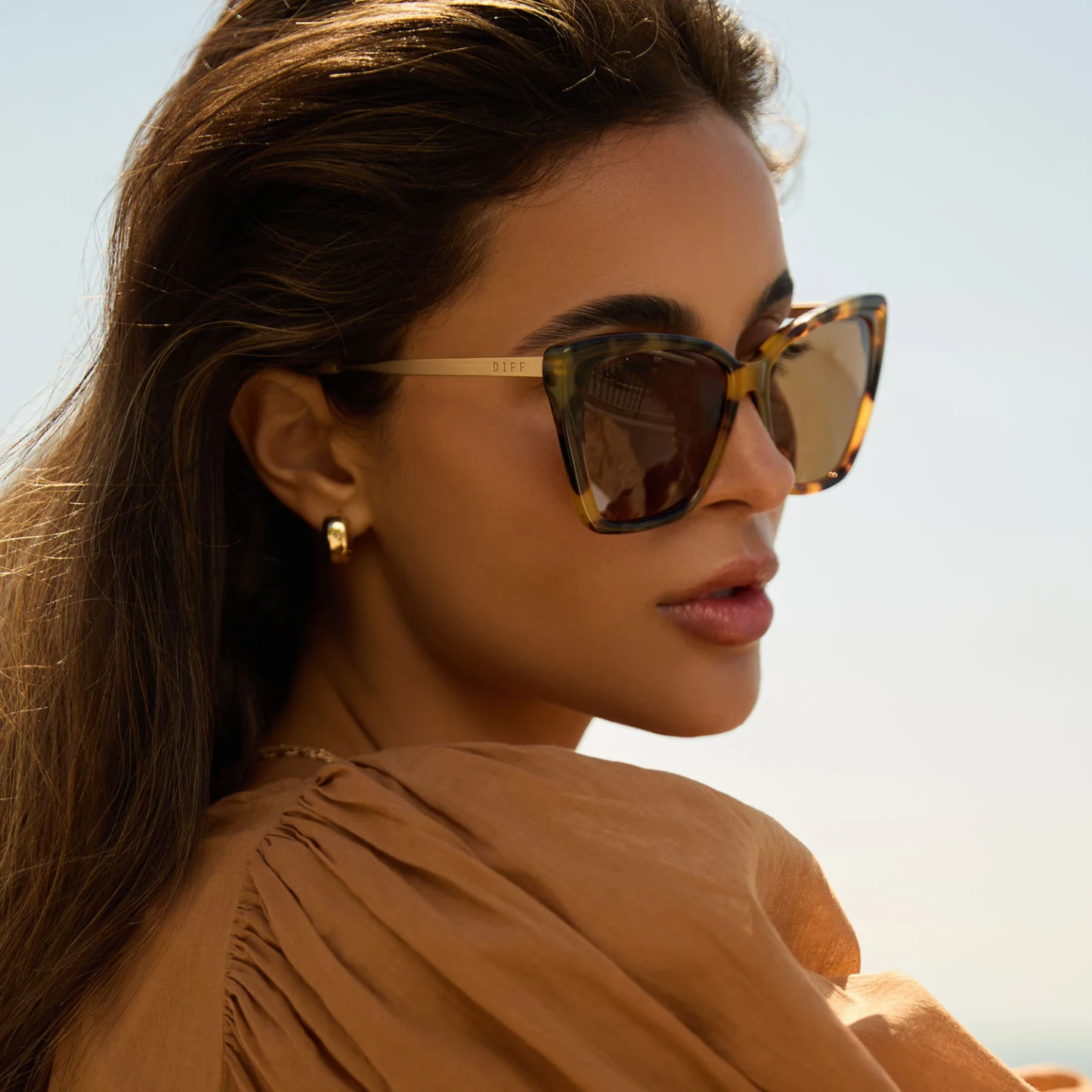 BECKY II - CREAM TORTOISE + PINK MIRROR SUNGLASSES