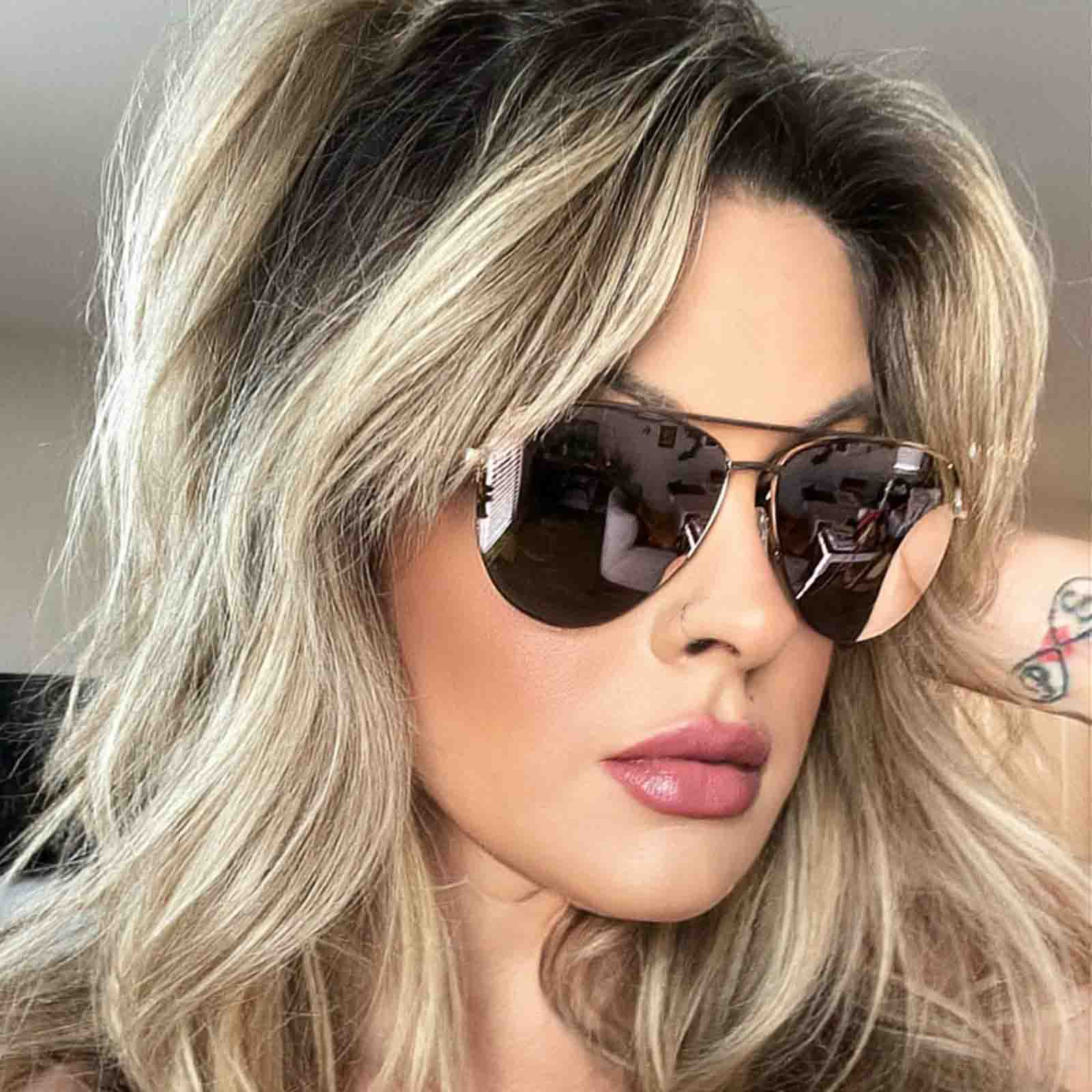 TATE - ROSE GOLD + CHERRY BLOSSOM MIRROR SUNGLASSES