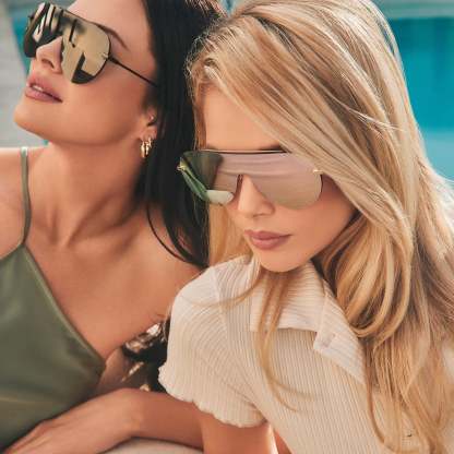 IMANI - GOLD + CHERRY BLOSSOM MIRROR SUNGLASSES