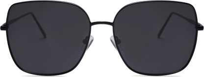 SOthtJOS Trendy Oversized Square Metal Frame Sunglasses for Women Men Retro Big Flat Lens UV Protection Sunglasses SJ1146