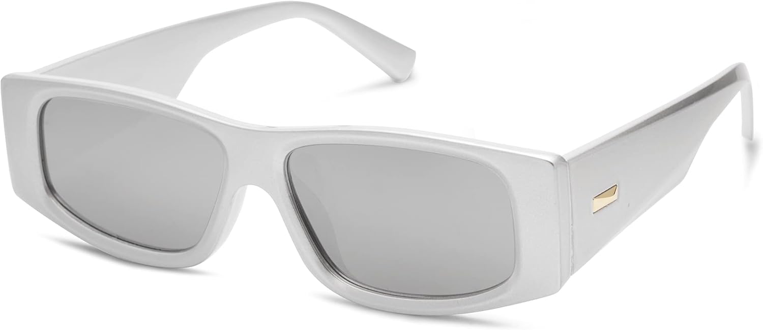 SOthtJOS Trendy Y2K Rectangle Polarized Sunglasses for Women Men Fashion Designer Rave Sunglasses SJ2228