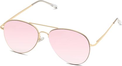 SOthtJOS Classic Aviator Sunglasses for Women Men Metal Spring Hinges SJ1030