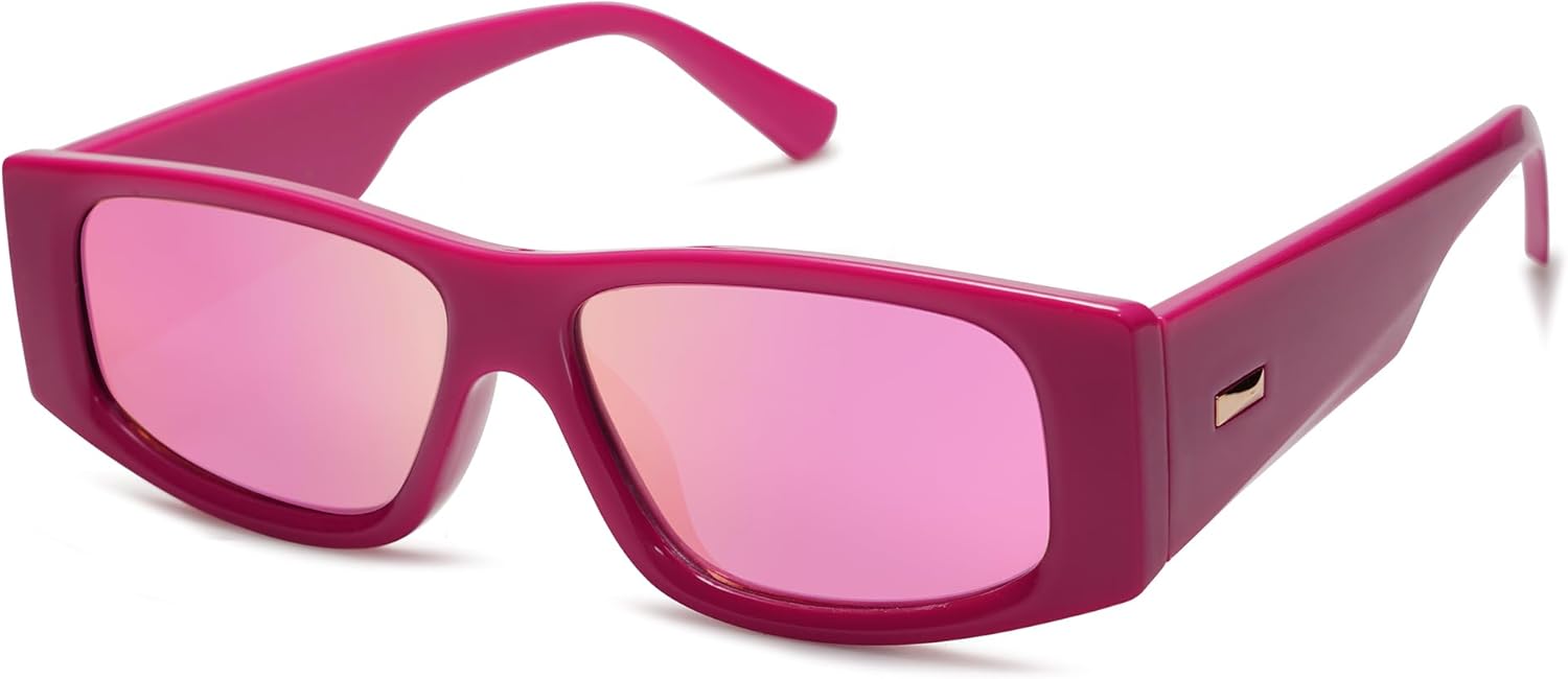 SOthtJOS Trendy Y2K Rectangle Polarized Sunglasses for Women Men Fashion Designer Rave Sunglasses SJ2228