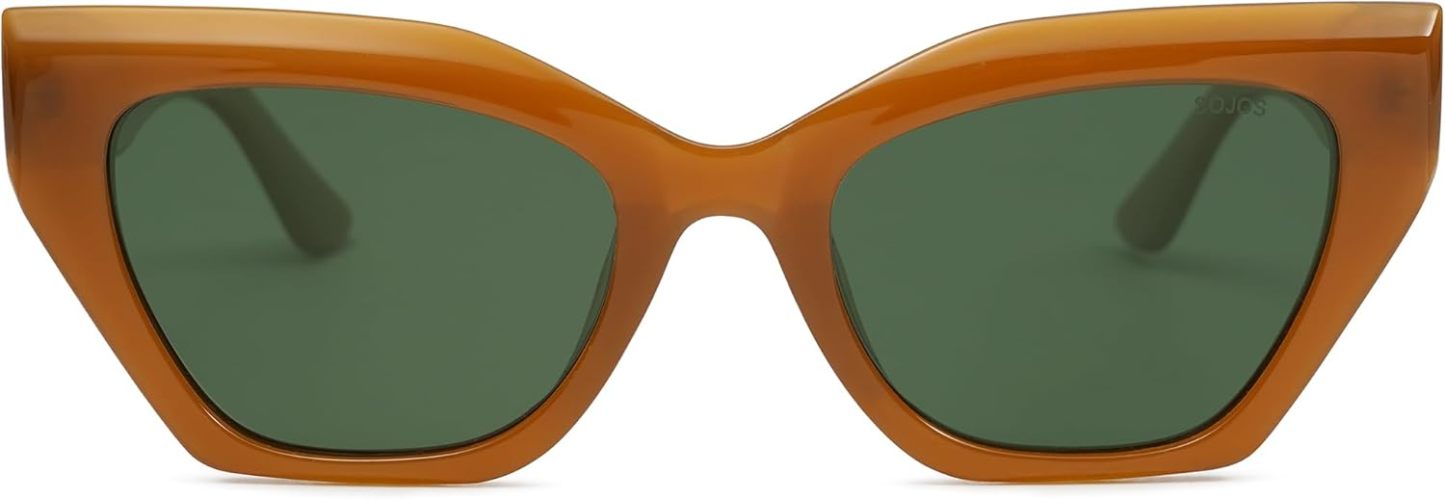 SOthtJOS Square Cat Eye Polarized Sunglasses for Women Retro Classic Vintage Trendy Cateye Shades Sunnies Gafas de sole SJ2235