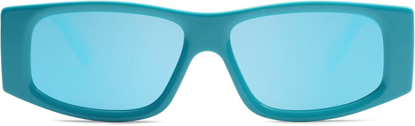 SOthtJOS Trendy Y2K Rectangle Polarized Sunglasses for Women Men Fashion Designer Rave Sunglasses SJ2228