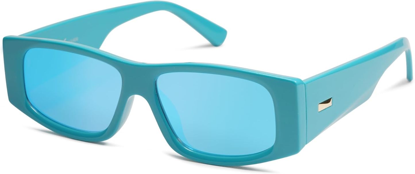 SOthtJOS Trendy Y2K Rectangle Polarized Sunglasses for Women Men Fashion Designer Rave Sunglasses SJ2228