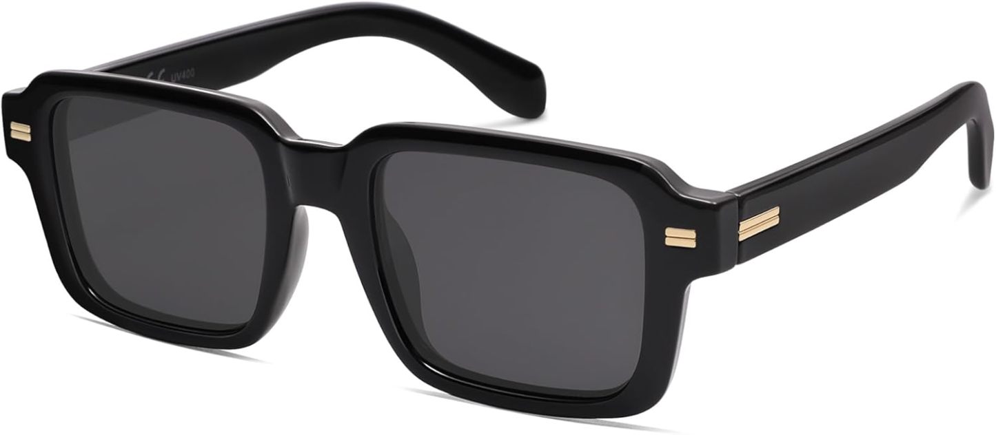 SOthtJOS Trendy Square Polarized Sunglasses for Women, 70s 80s Retro Rectangle Shades SJ2345