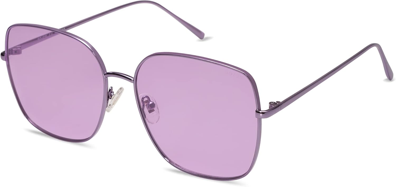 SOthtJOS Trendy Oversized Square Metal Frame Sunglasses for Women Men Retro Big Flat Lens UV Protection Sunglasses SJ1146