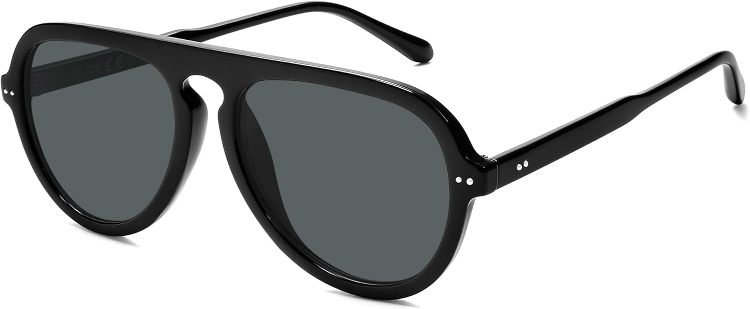 SOthtJOS Retro Aviator Sunglasses Womens Mens Vintage Plastic Frame Shades Lentes De Sol Para Mujer SJ2255