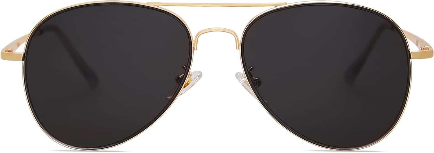 SOthtJOS Classic Aviator Sunglasses for Women Men Metal Spring Hinges SJ1030