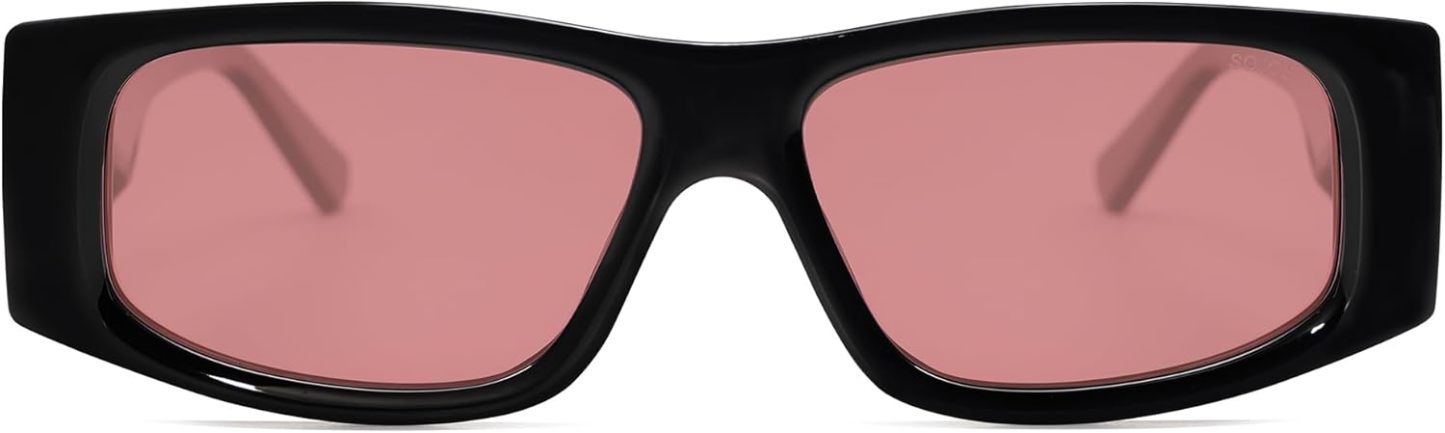 SOthtJOS Trendy Y2K Rectangle Polarized Sunglasses for Women Men Fashion Designer Rave Sunglasses SJ2228