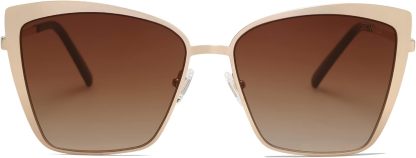 SOthtJOS Cateye Sunglasses for Women Fashion Mirrored Lens Metal Frame SJ1086