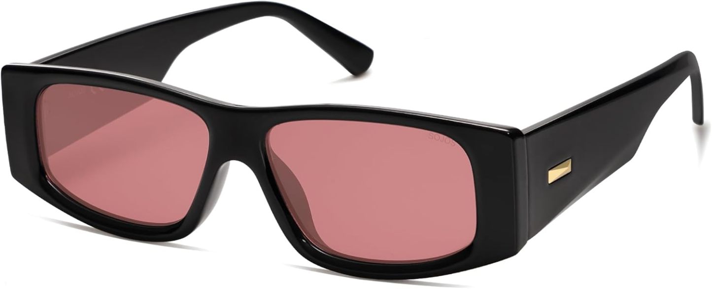 SOthtJOS Trendy Y2K Rectangle Polarized Sunglasses for Women Men Fashion Designer Rave Sunglasses SJ2228