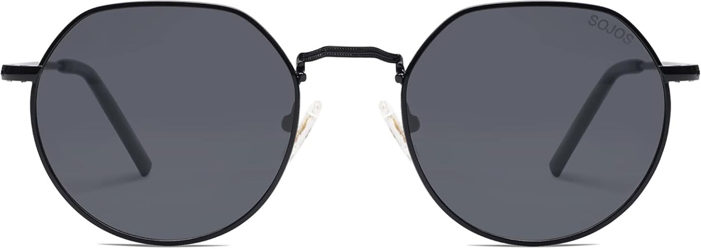 SOthtJOS Round Polygon Polarized Sunglasses for Women Men Retro Classic Vintage Panto Shades SJ1157