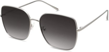 SOthtJOS Trendy Oversized Square Metal Frame Sunglasses for Women Men Retro Big Flat Lens UV Protection Sunglasses SJ1146