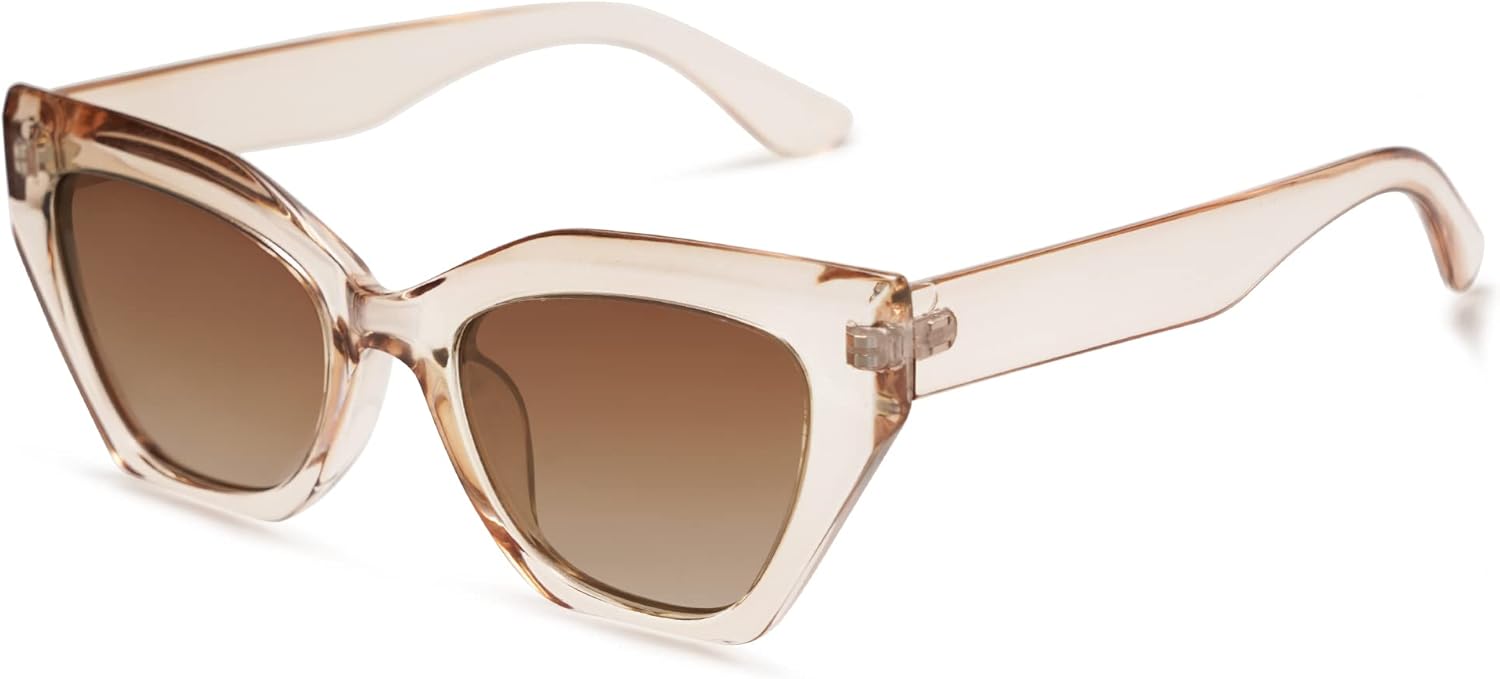 SOthtJOS Square Cat Eye Polarized Sunglasses for Women Retro Classic Vintage Trendy Cateye Shades Sunnies Gafas de sole SJ2235