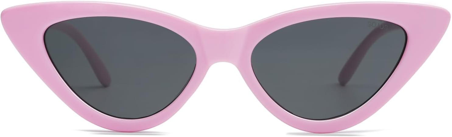 SOthtJOS Retro Vintage Narrow Cat Eye Sunglasses for Women Clout Goggles Plastic Frame SJ2044
