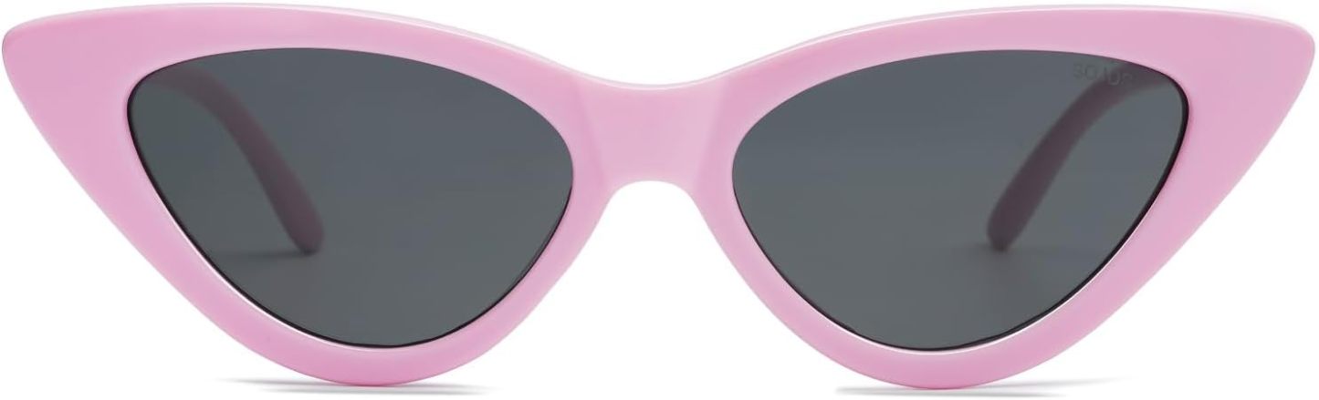 SOthtJOS Retro Vintage Narrow Cat Eye Sunglasses for Women Clout Goggles Plastic Frame SJ2044