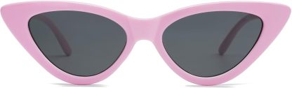 SOthtJOS Retro Vintage Narrow Cat Eye Sunglasses for Women Clout Goggles Plastic Frame SJ2044