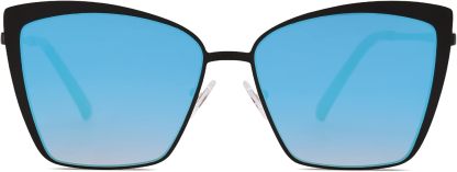 SOthtJOS Cateye Sunglasses for Women Fashion Mirrored Lens Metal Frame SJ1086