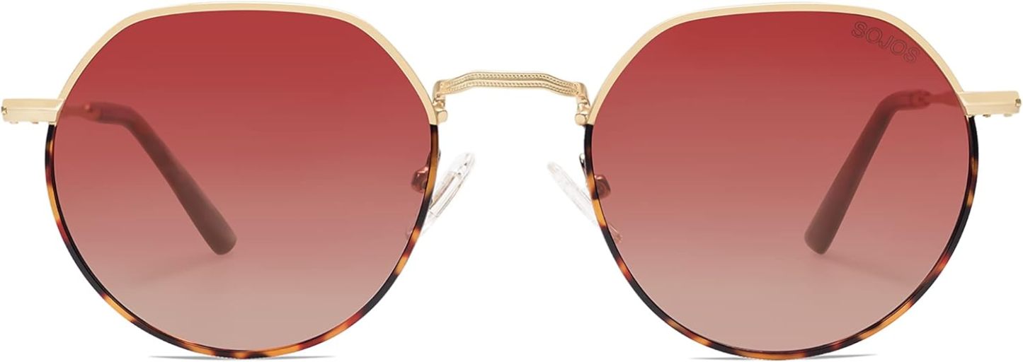 SOthtJOS Round Polygon Polarized Sunglasses for Women Men Retro Classic Vintage Panto Shades SJ1157