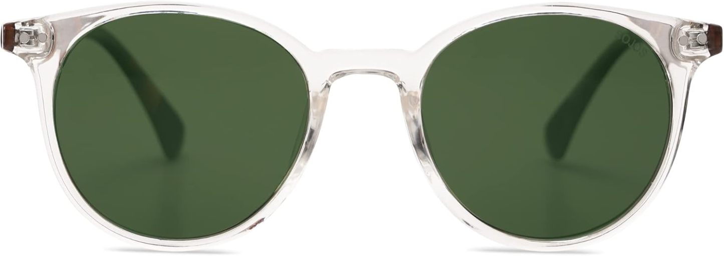 SOthtJOS Small Round Classic Polarized Sunglasses for Women Men Vintage Style UV400 Lens SJ2113