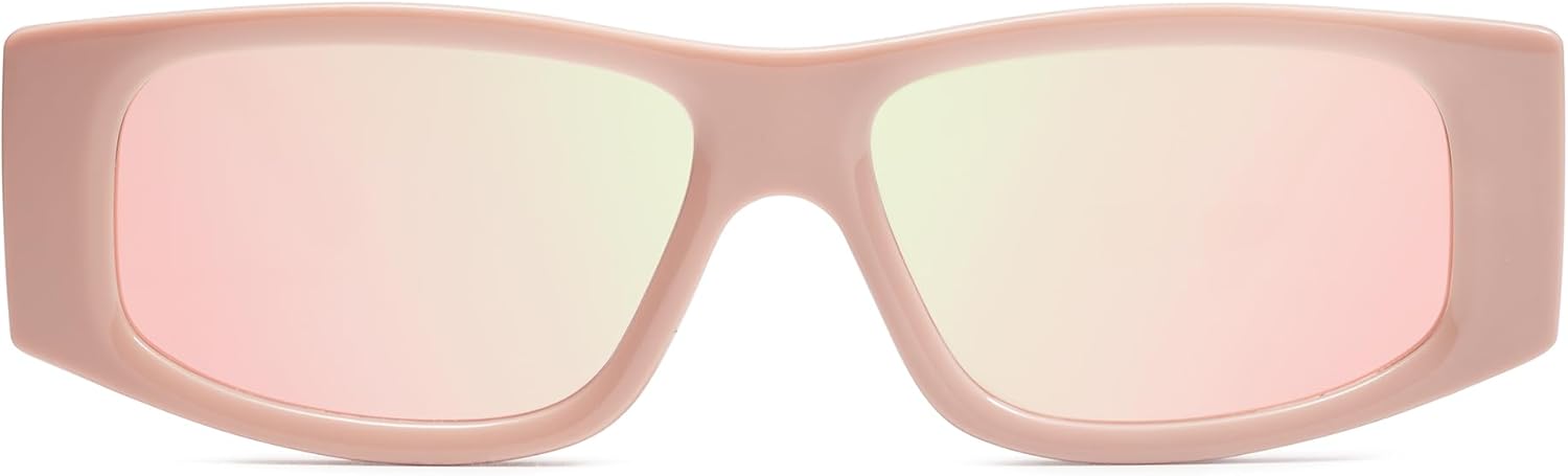 SOthtJOS Trendy Y2K Rectangle Polarized Sunglasses for Women Men Fashion Designer Rave Sunglasses SJ2228