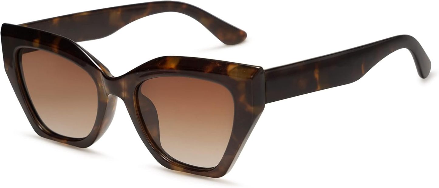 SOthtJOS Square Cat Eye Polarized Sunglasses for Women Retro Classic Vintage Trendy Cateye Shades Sunnies Gafas de sole SJ2235