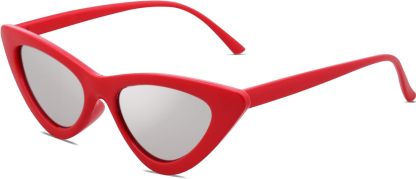 SOthtJOS Retro Vintage Narrow Cat Eye Sunglasses for Women Clout Goggles Plastic Frame SJ2044