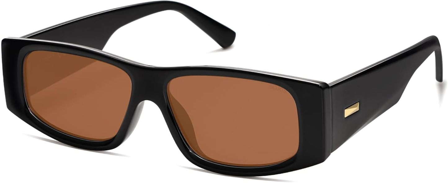 SOthtJOS Trendy Y2K Rectangle Polarized Sunglasses for Women Men Fashion Designer Rave Sunglasses SJ2228