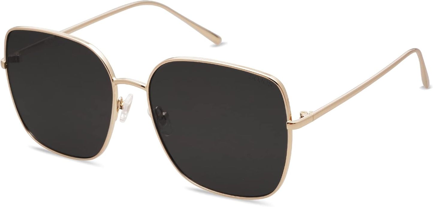 SOthtJOS Trendy Oversized Square Metal Frame Sunglasses for Women Men 