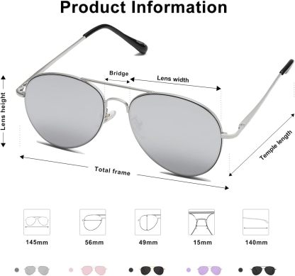 SOthtJOS Classic Aviator Sunglasses for Women Men Metal Spring Hinges SJ1030