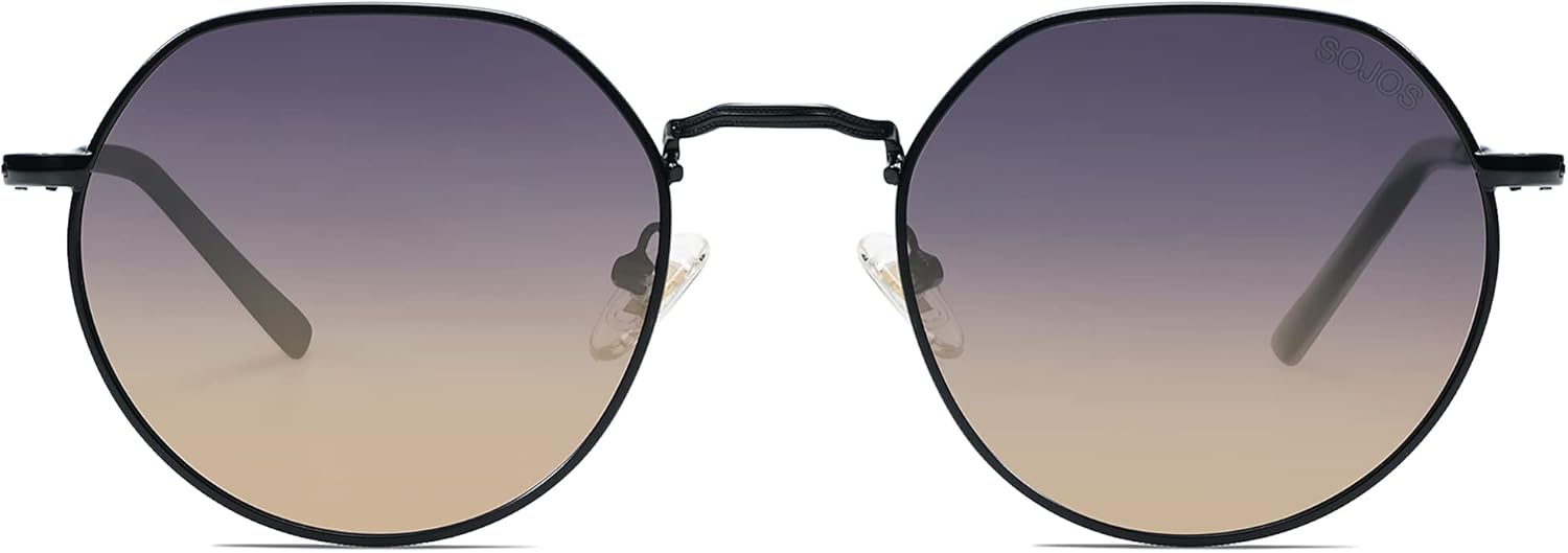 SOthtJOS Round Polygon Polarized Sunglasses for Women Men Retro Classic Vintage Panto Shades SJ1157