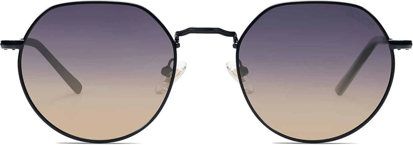 SOthtJOS Round Polygon Polarized Sunglasses for Women Men Retro Classic Vintage Panto Shades SJ1157