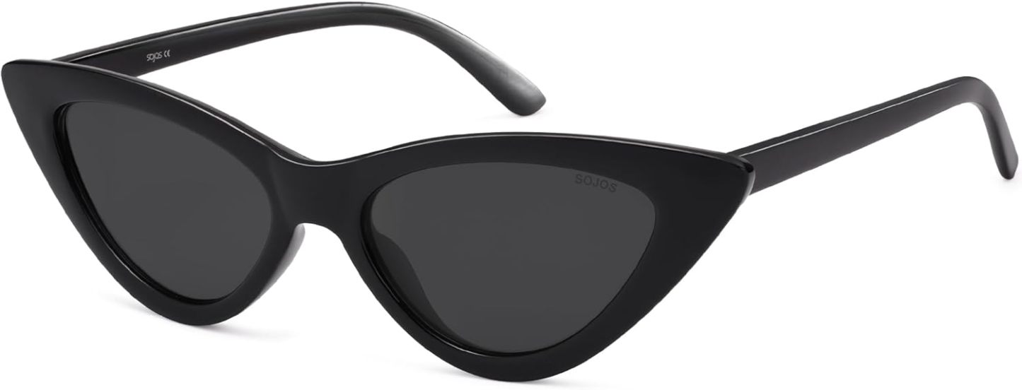 SOthtJOS Retro Vintage Narrow Cat Eye Sunglasses for Women Clout Goggl