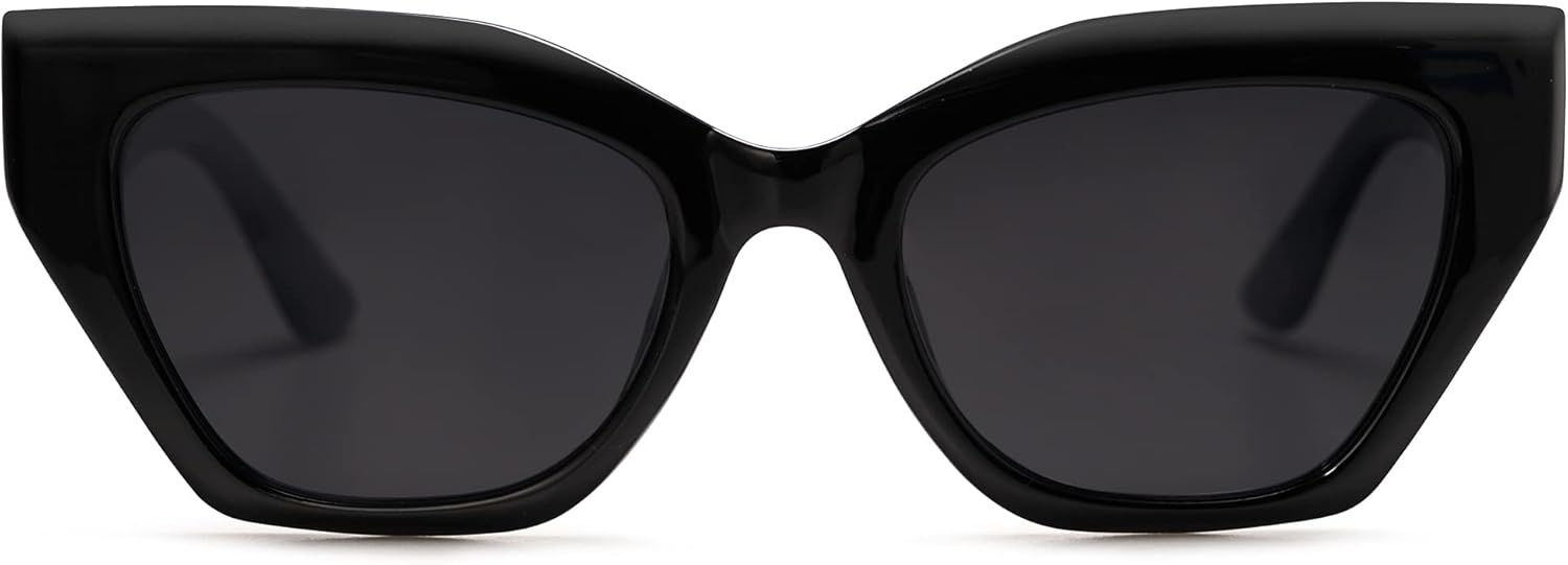 SOthtJOS Square Cat Eye Polarized Sunglasses for Women Retro Classic Vintage Trendy Cateye Shades Sunnies Gafas de sole SJ2235