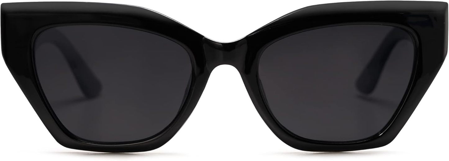 SOthtJOS Square Cat Eye Polarized Sunglasses for Women Retro Classic Vintage Trendy Cateye Shades Sunnies Gafas de sole SJ2235