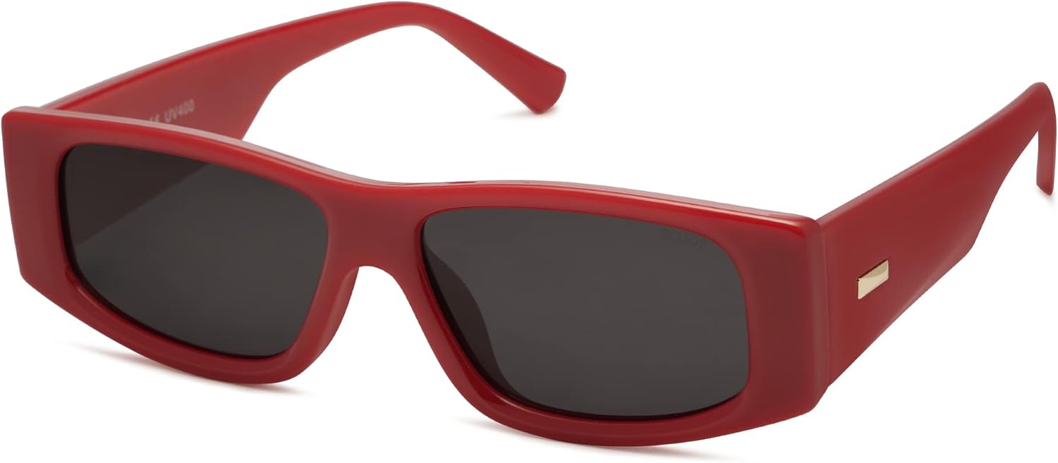 SOthtJOS Trendy Y2K Rectangle Polarized Sunglasses for Women Men Fashion Designer Rave Sunglasses SJ2228