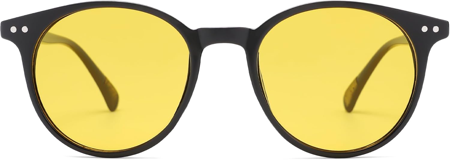 SOthtJOS Small Round Classic Polarized Sunglasses for Women Men Vintage Style UV400 Lens SJ2113