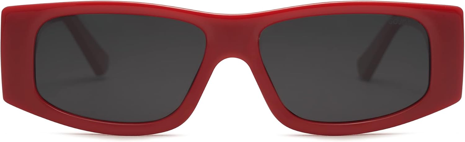 SOthtJOS Trendy Y2K Rectangle Polarized Sunglasses for Women Men Fashion Designer Rave Sunglasses SJ2228