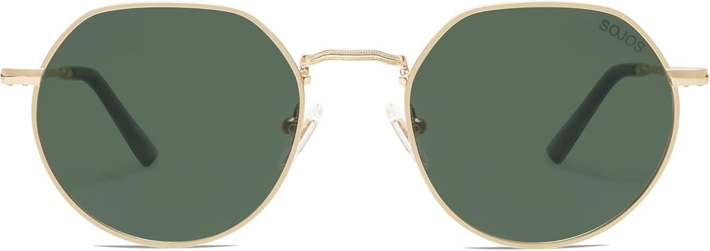 SOthtJOS Round Polygon Polarized Sunglasses for Women Men Retro Classic Vintage Panto Shades SJ1157