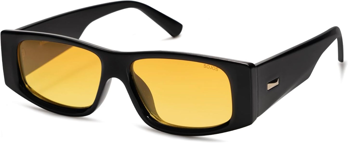 SOthtJOS Trendy Y2K Rectangle Polarized Sunglasses for Women Men Fashion Designer Rave Sunglasses SJ2228