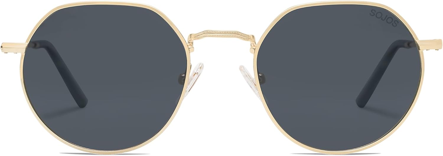 SOthtJOS Round Polygon Polarized Sunglasses for Women Men Retro Classic Vintage Panto Shades SJ1157