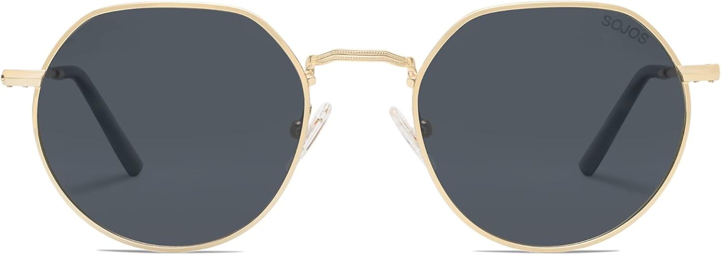 SOthtJOS Round Polygon Polarized Sunglasses for Women Men Retro Classic Vintage Panto Shades SJ1157